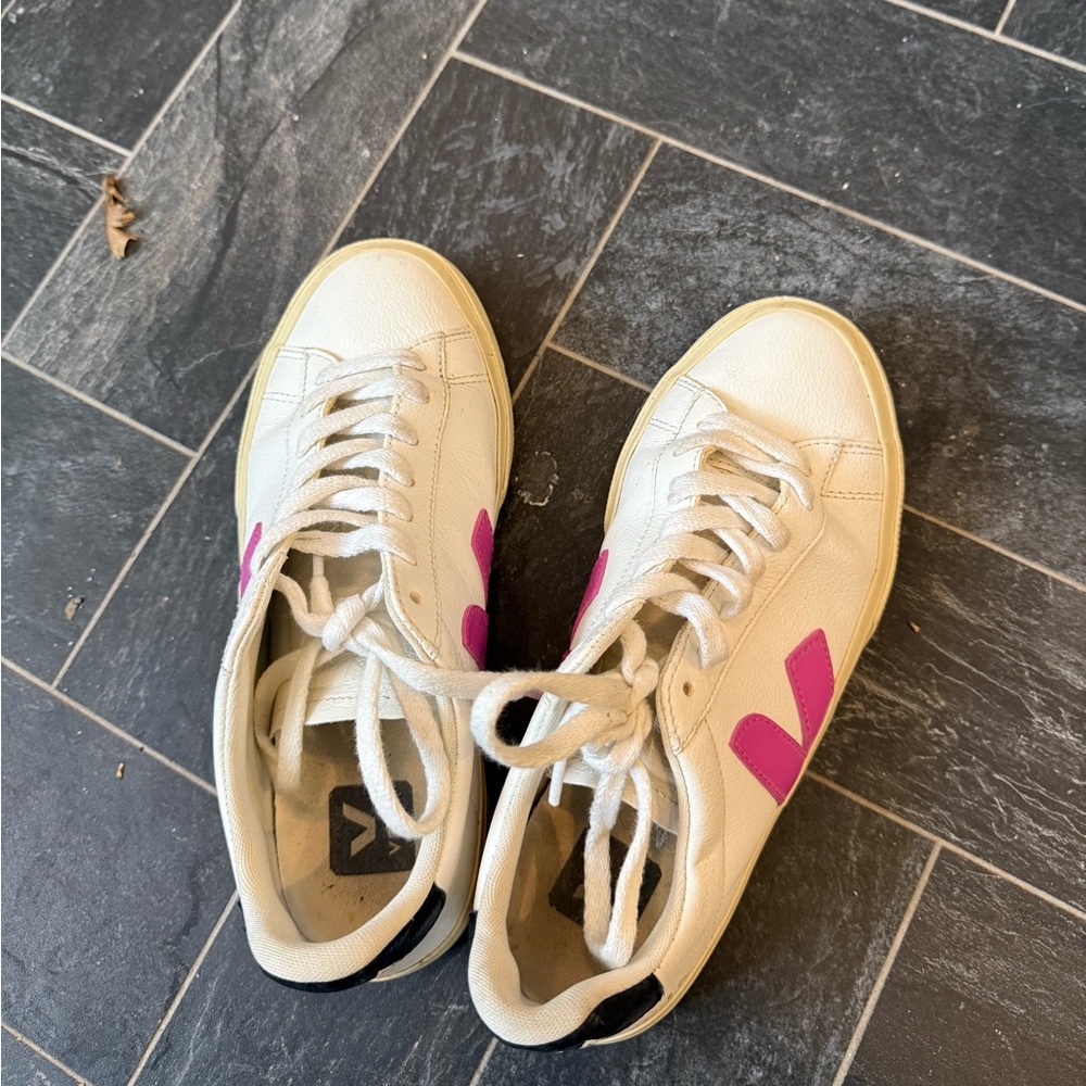 Veja Women's white and Pink Sneakers